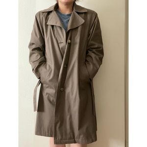 London Fog Hooded Water Repellant Trench Coat